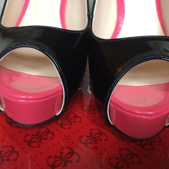 Slingback Peep Toe Pumps Shoes Neon Color Block 8 - Picture 4 of 12
